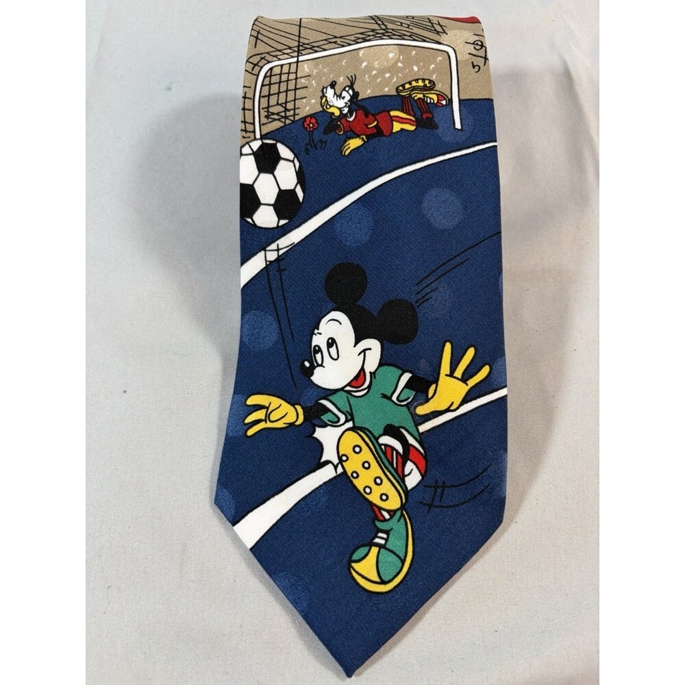 MICKEY Unlimited Men's Necktie SWEDEN Designer SPORTS SOCCER Multi-Color EUC